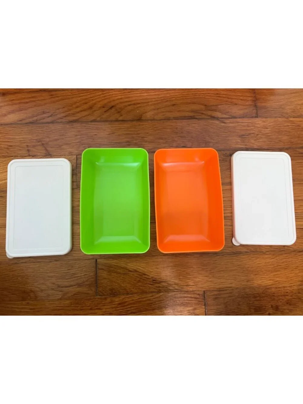 MCM Blisscraft of Hollywood Storage 8 Containers W/ Lids Orange, Green, Yellow